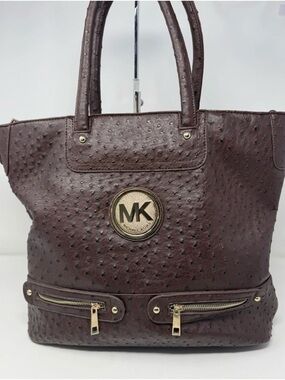 Michael Kors Large Purse Tote Bag Womans  Leather Shoulder bag Gold Zippers